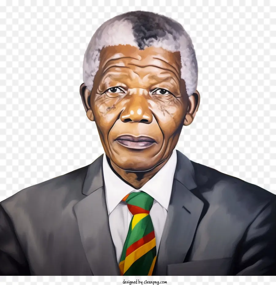 Nelson Mandela，Portrait Coloré PNG