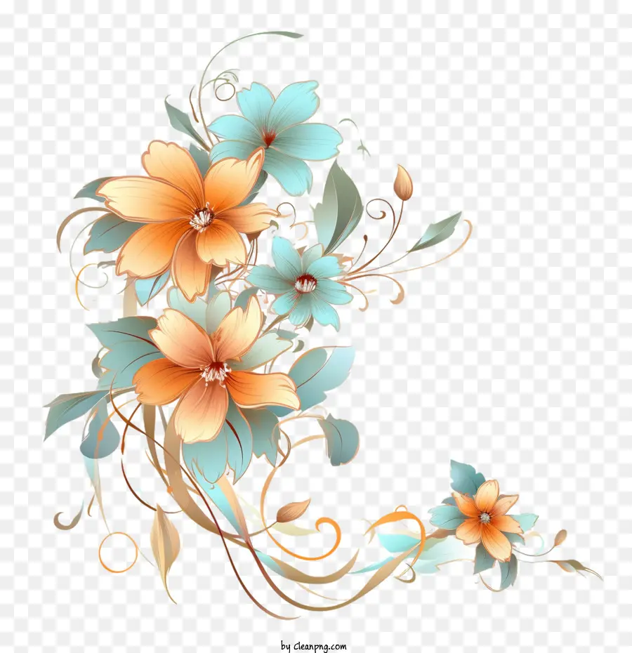 Résumé Des Fleurs，Design Floral PNG