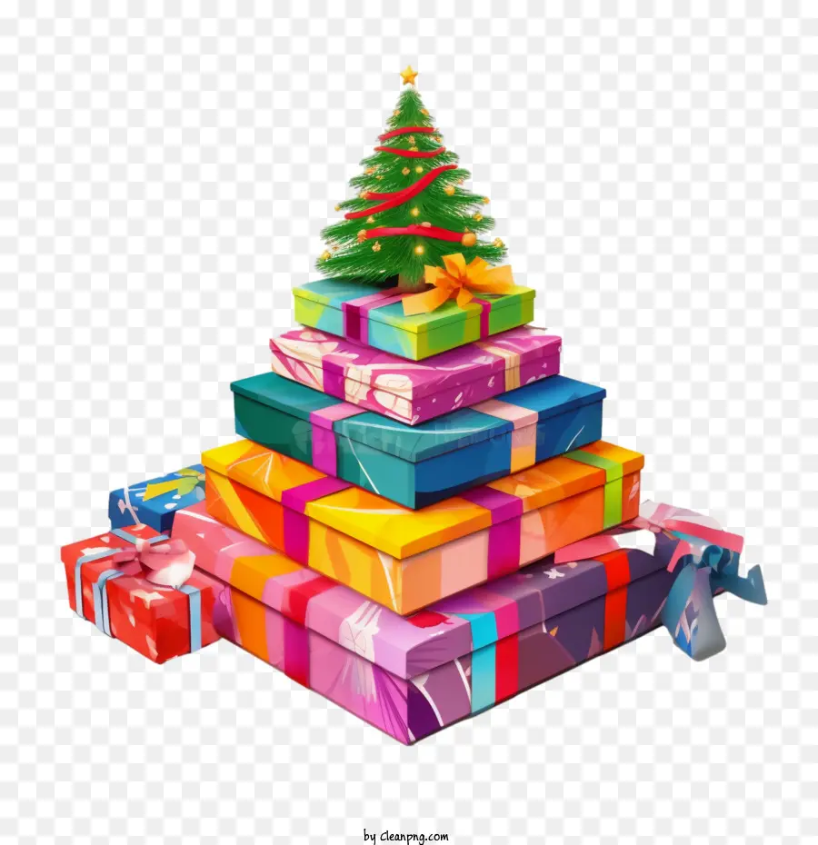 Arbre Cadeau De Noël，Boîte Cadeau PNG