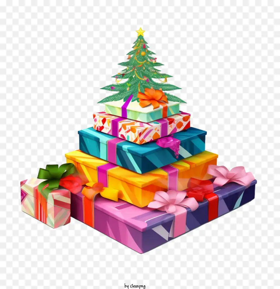 Arbre Cadeau De Noël，Boîte Cadeau PNG
