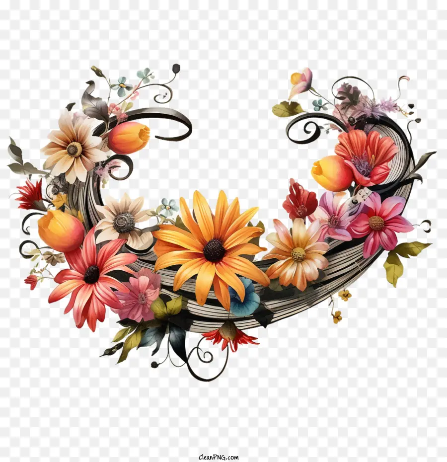 Fleur En Ligne，Bordure De Fleurs PNG