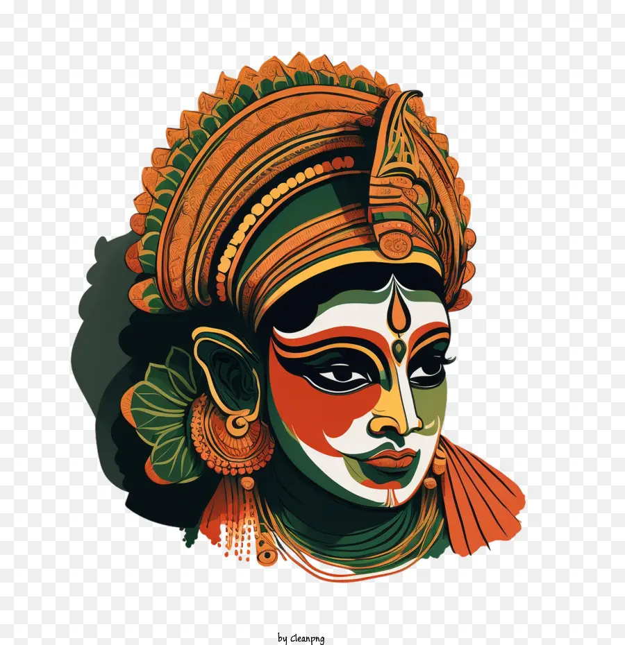 Kathakali，Peinture Faciale Traditionnelle PNG