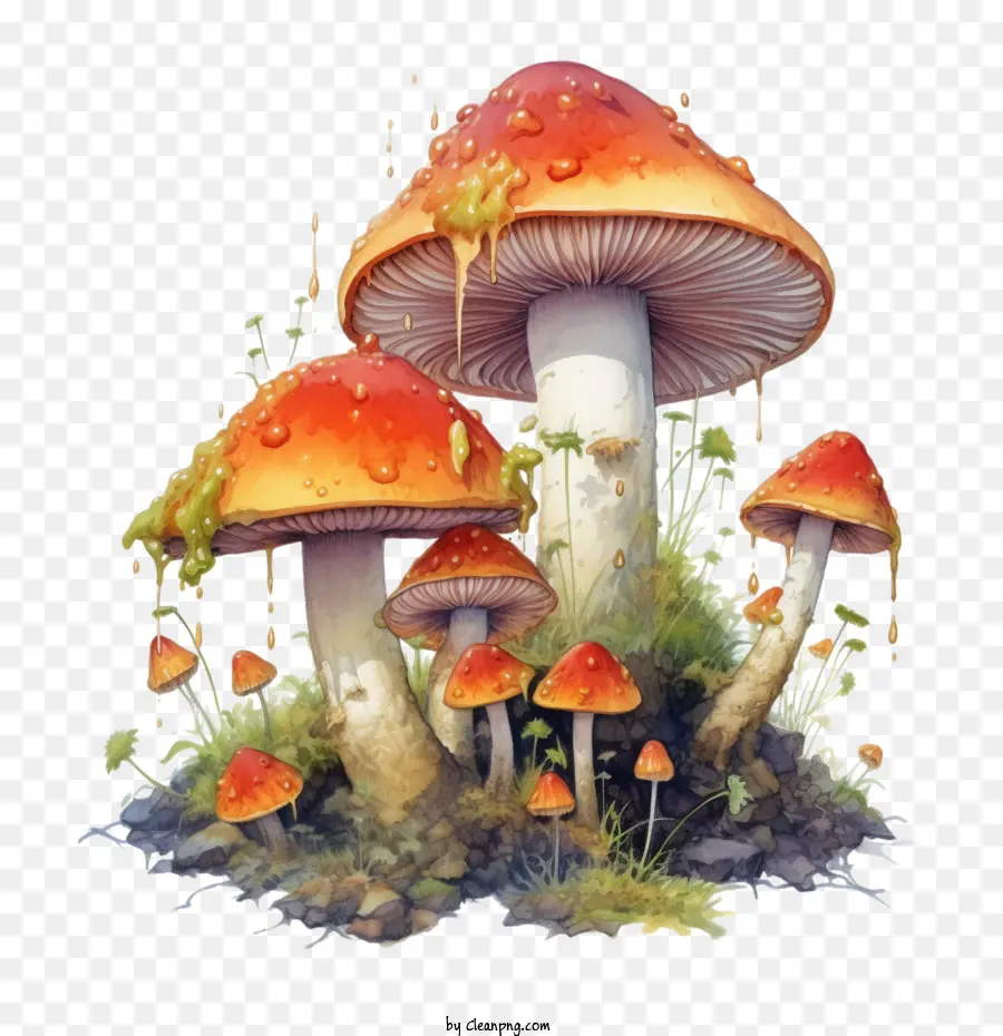 Champignons，Coloré PNG