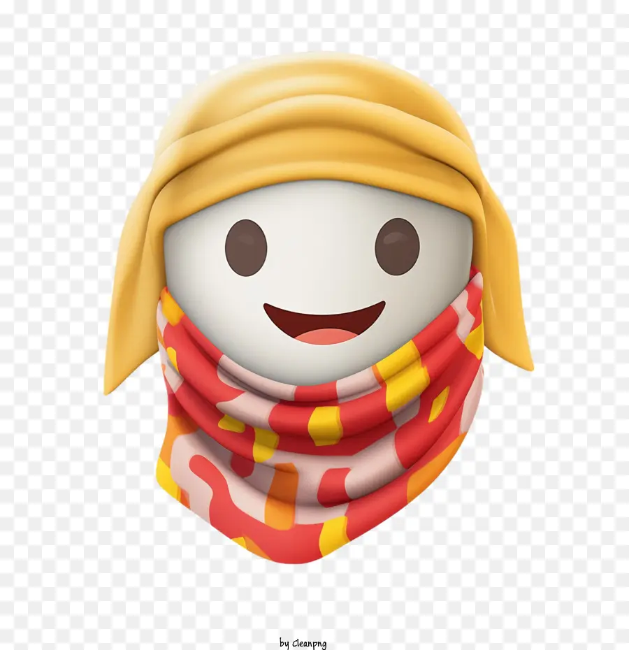 Foulard，Personnage Souriant Avec écharpe PNG