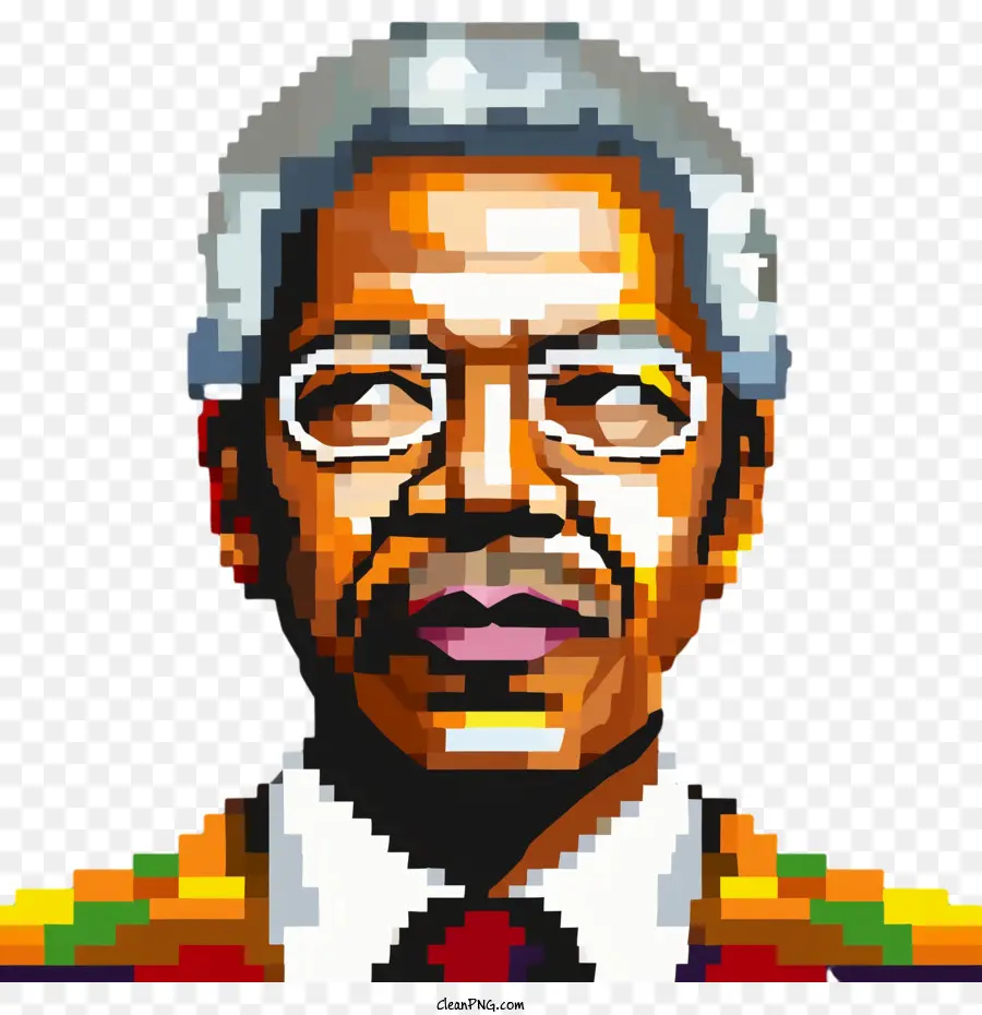Nelson Mandela，Le Pixel Art PNG