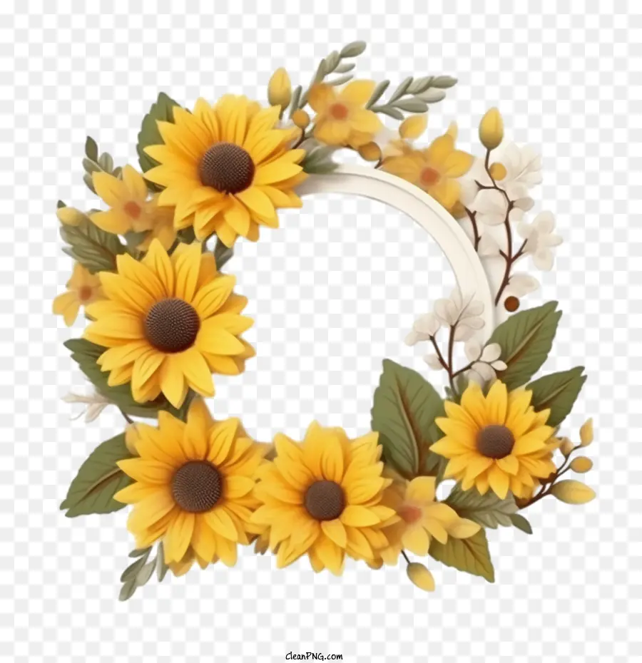 Cadre De Fleurs，Cadre Tournesol PNG