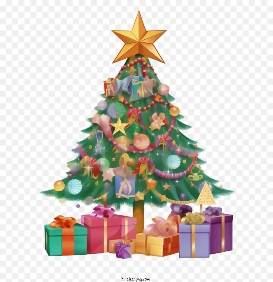 Arbre De Noël，Présente PNG