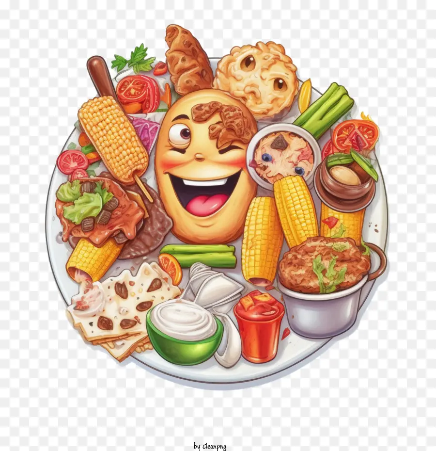 Nourriture Emoji，Assiette De Nourriture PNG