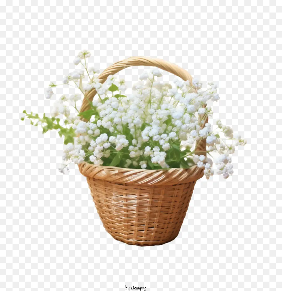 Fleur De Souffle De Bébé，Panier De Fleurs PNG