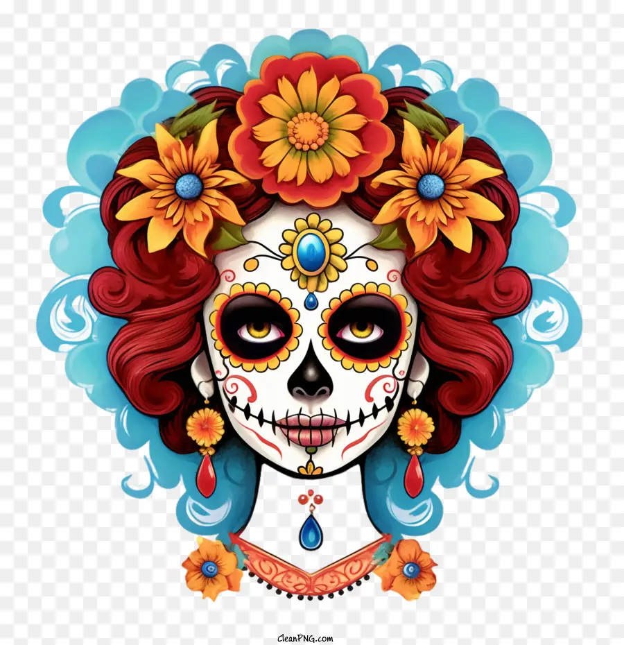 Crâne En Sucre，Catrina PNG