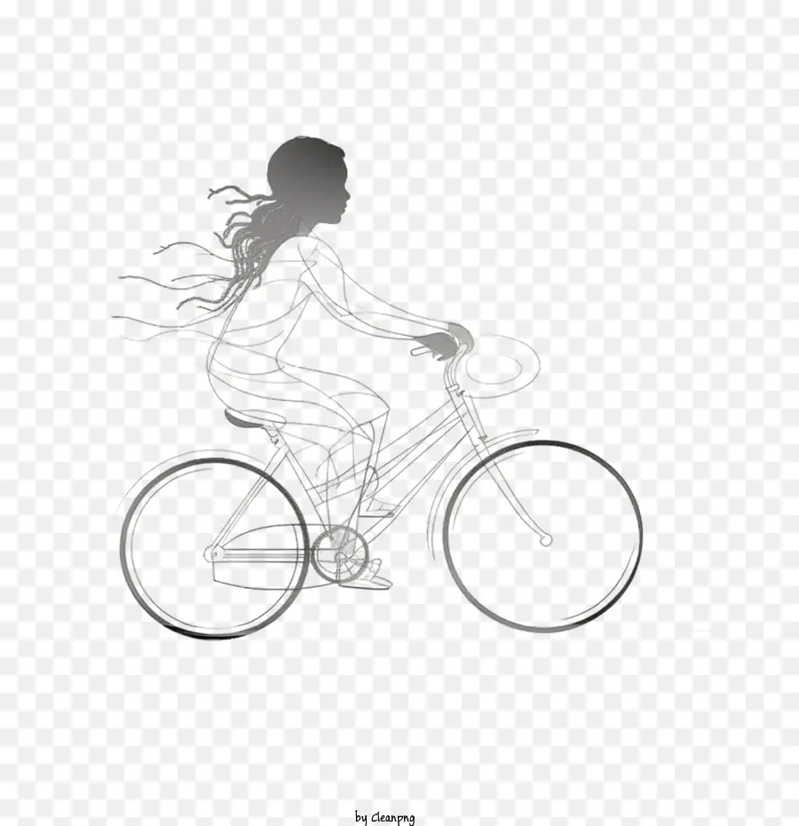 Fille Faisant Du Vélo，Fille à Vélo PNG