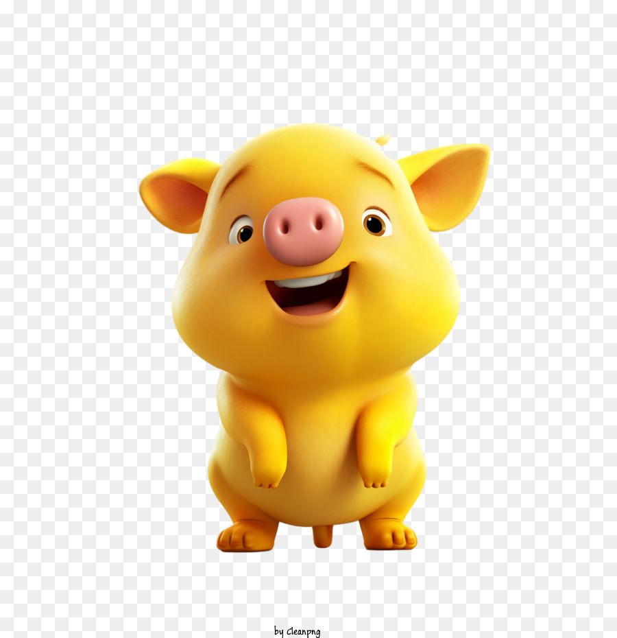 Cochon De Dessin Animé，Cochon Jaune Mignon PNG