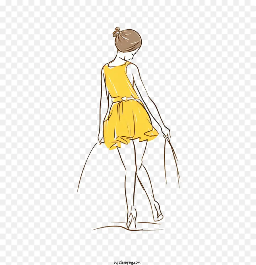 Danseuse，Fille En Robe Jaune PNG