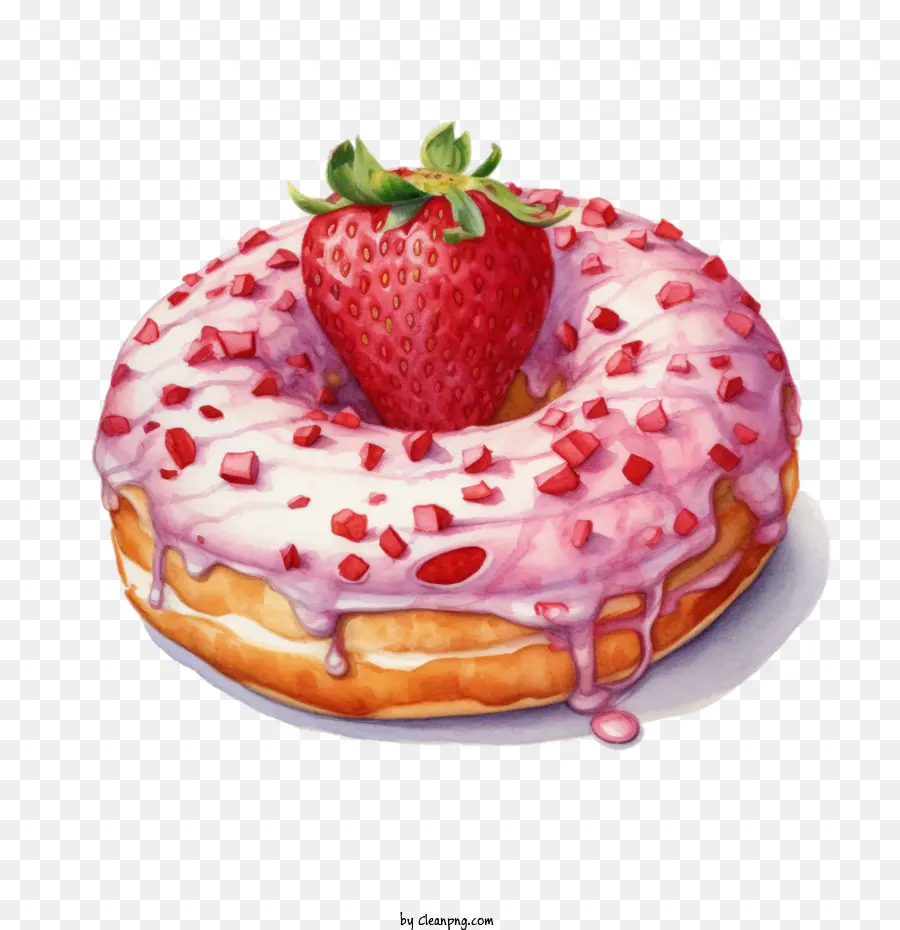 Donut，Beignet Aux Fraises PNG