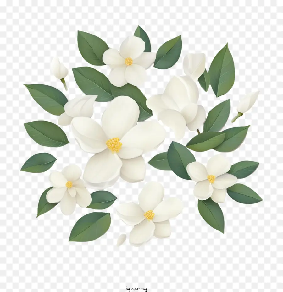 Fleur De Jasmin，Fleurs Blanches PNG