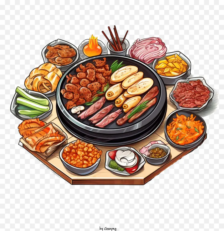 La Nourriture Coréenne，La Viande PNG