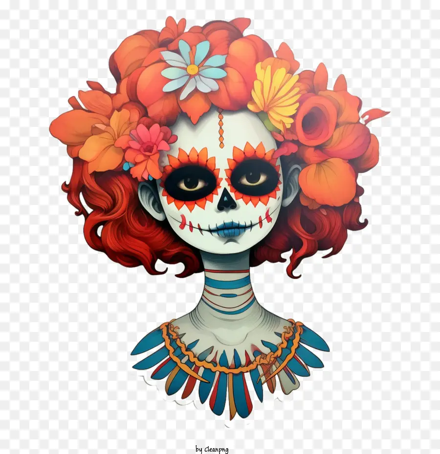 Skelita Calaveras，Crâne En Sucre PNG