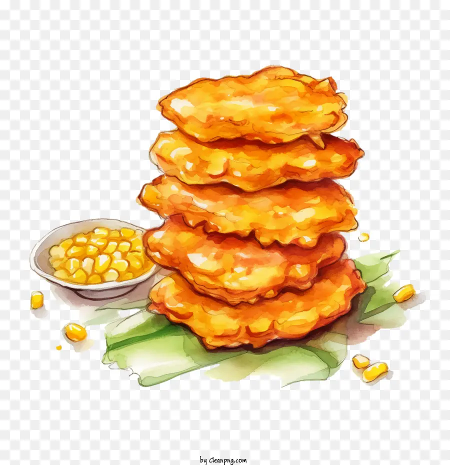 Beignets De Maïs，Les Aliments Frits PNG