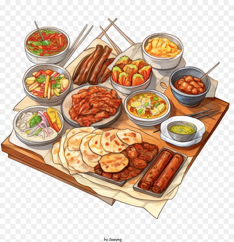 La Nourriture Coréenne，La Cuisine Asiatique PNG