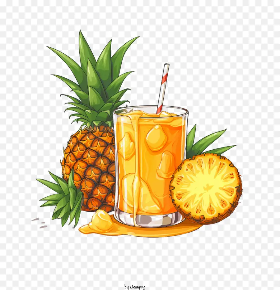 L'ananas，Jus D'orange PNG