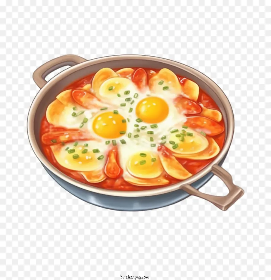 La Nourriture Coréenne，œufs Dans Une Poêle PNG