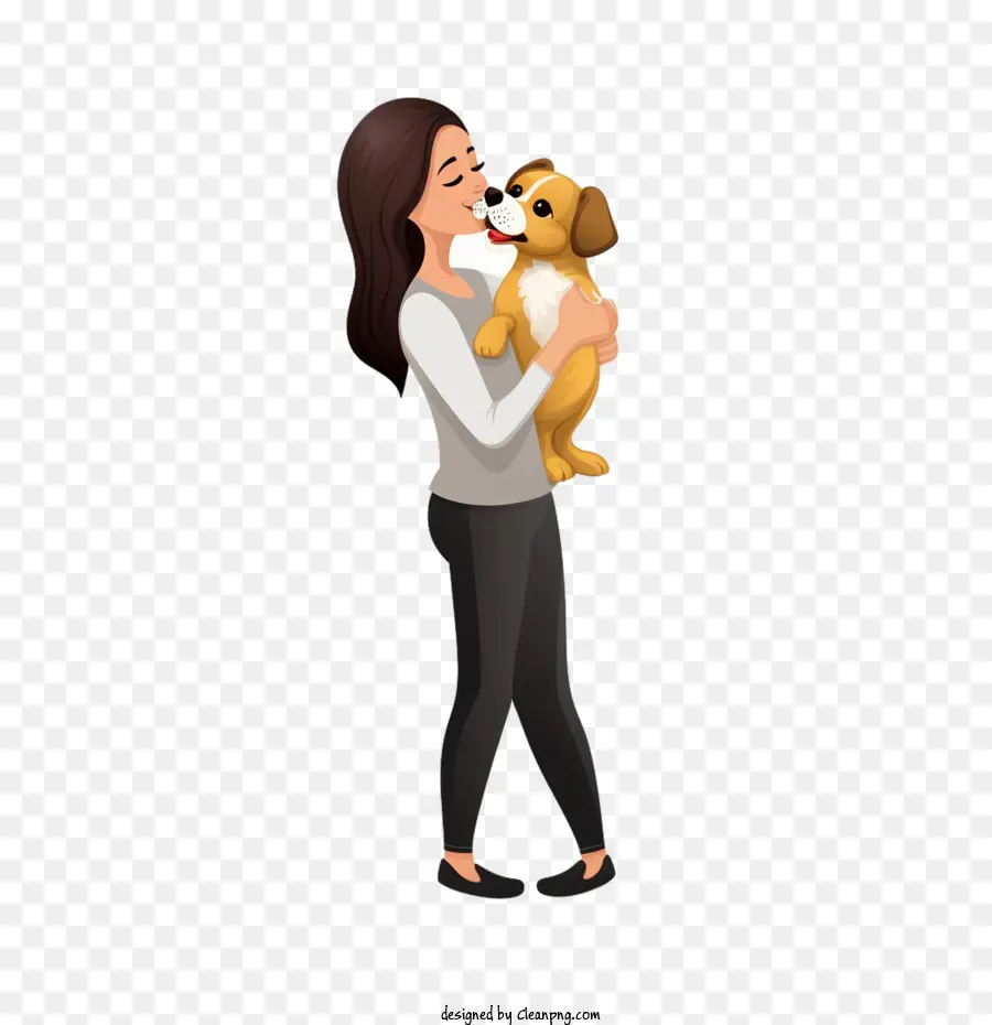 Embrasser Un Chien，Femme Avec Chien PNG