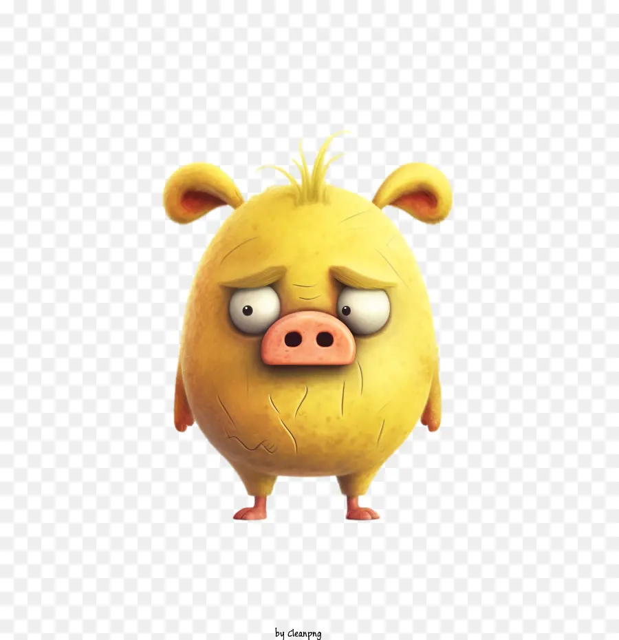 Cochon De Dessin Animé，Créature Jaune PNG