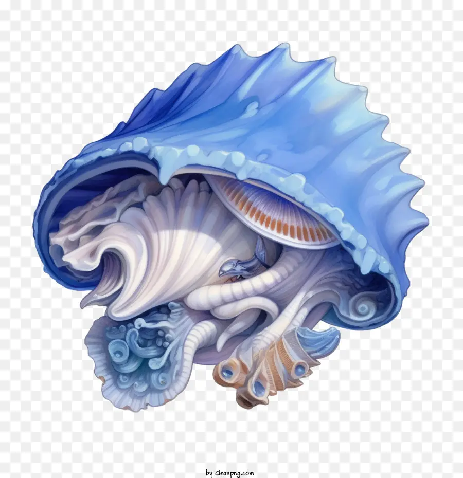 Coquillage，Coquille Bleue PNG