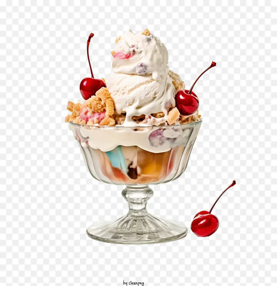 Sundae，Glace Aux Cerises PNG