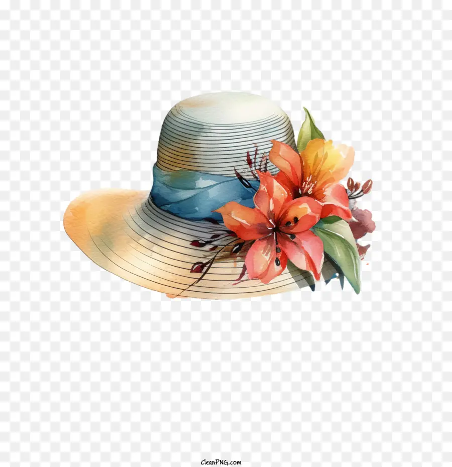 Chapeau，Décoration Florale PNG