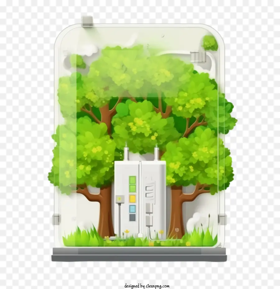 Énergie Verte，Arbre En Verre PNG