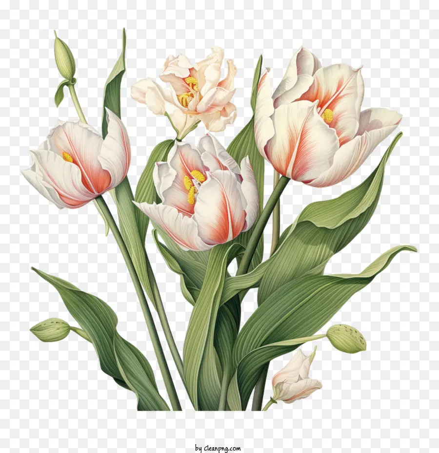Les Tulipes，Blanc PNG