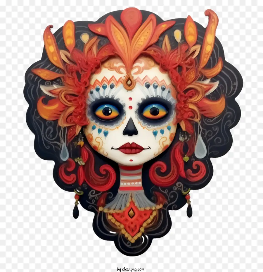 Skelita Calaveras，Visage PNG