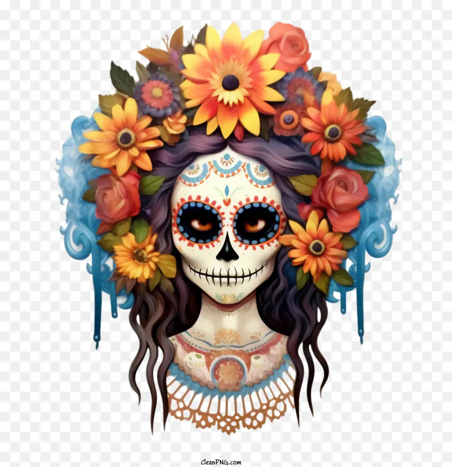 Skelita Calaveras，Jour De La Fille Morte PNG