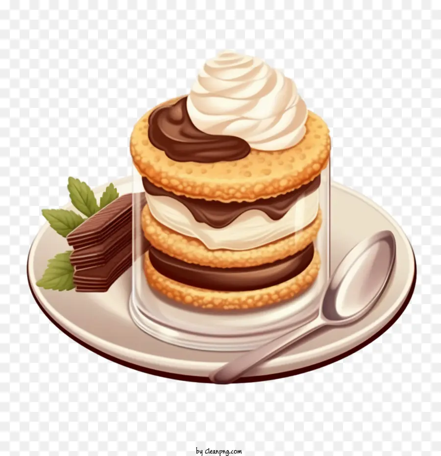 Biscuit Au Chocolat，Dessert étagé PNG