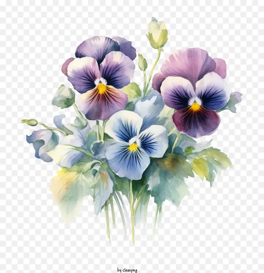 Pansy Fleur，Aquarelle PNG