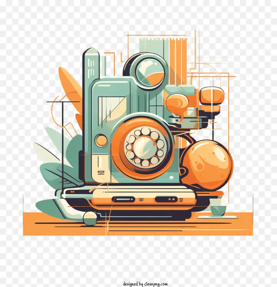 Téléphone，Téléphone Rétro PNG