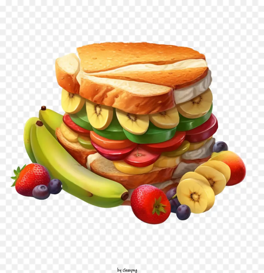 Fruits Sandwich，Banane PNG