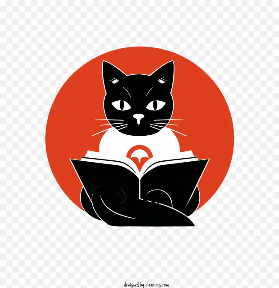 Livre De Lecture De Chat，Chat Noir PNG