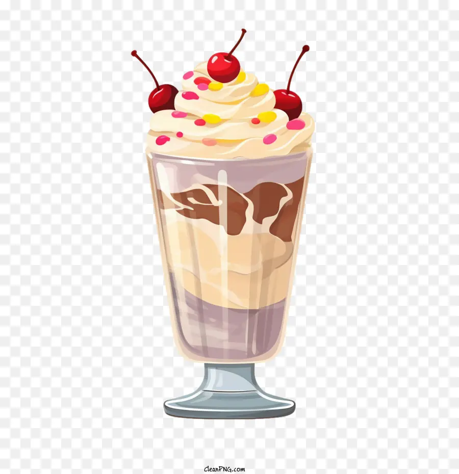 Milk Shake，Crème Glacée Sundae PNG