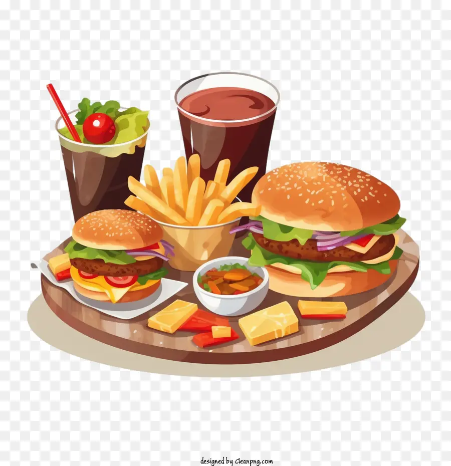 Hamburger，Burger Et Frites PNG