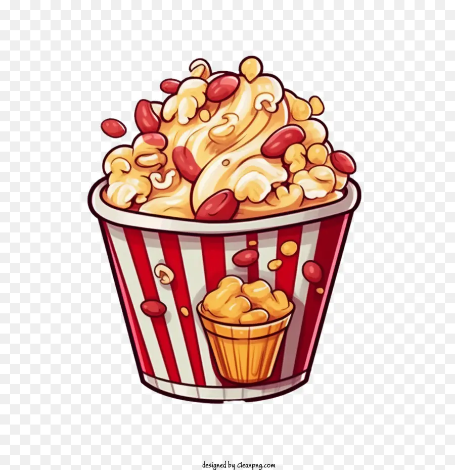 Popcorn，Seau à Pop Corn PNG