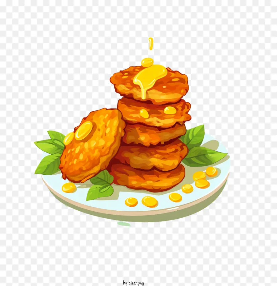 Beignets De Maïs，Crêpes Au Miel PNG