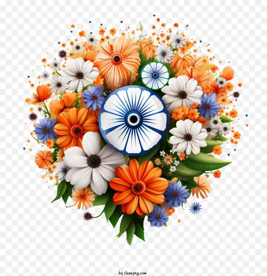 Le Jour De L'indépendance De L'inde，Couronne De Fleurs PNG