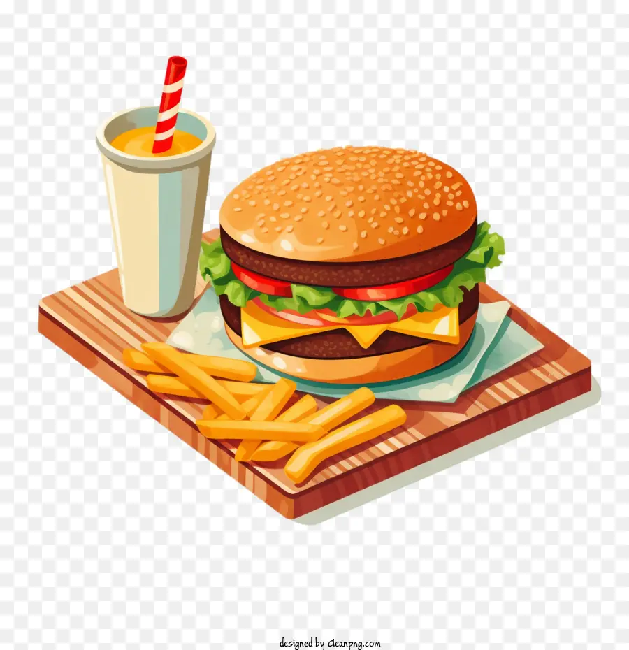 Frites，Hamburger PNG