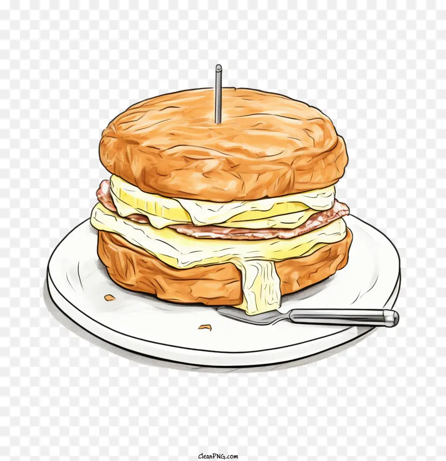 Croquis Sandwich，Sandwich Du Petit Déjeuner PNG