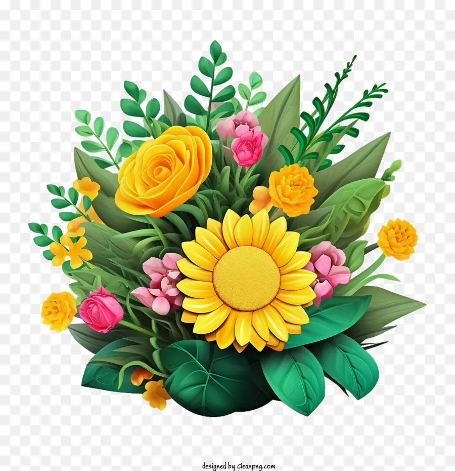 3d Fleur，Bouquet Floral PNG