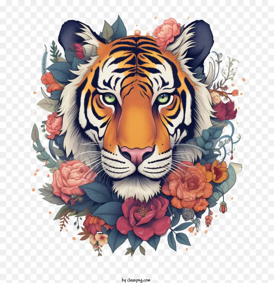 Tigre，Arrangement Floral PNG