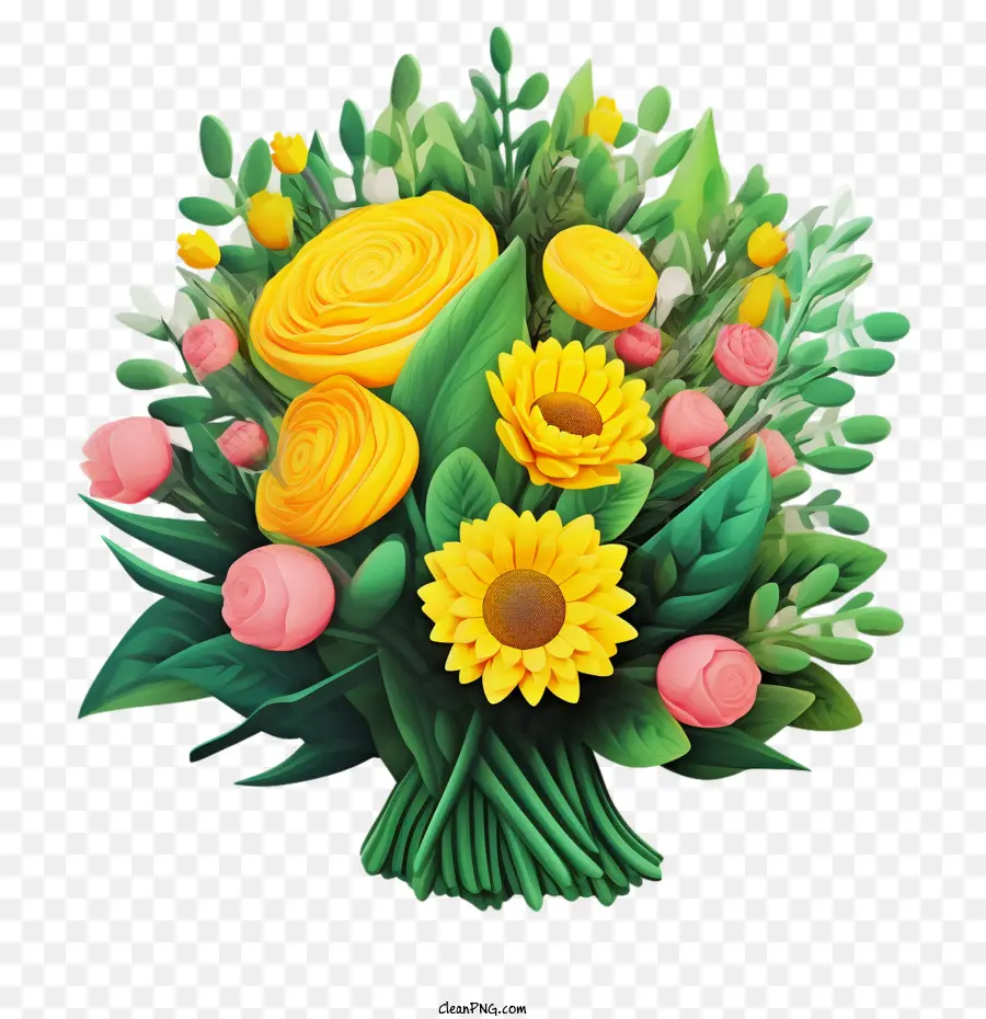 Fleur 3d，Bouquet PNG