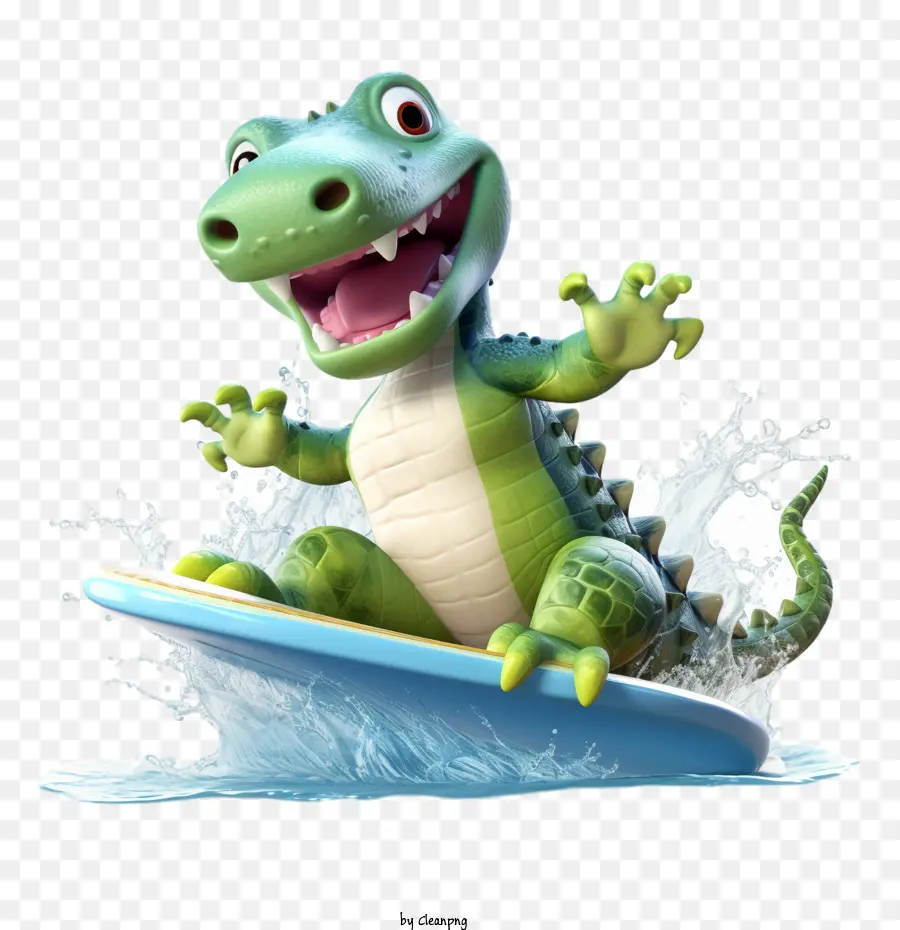 Alligator，Crocodile Faisant De La Planche à Roulettes PNG